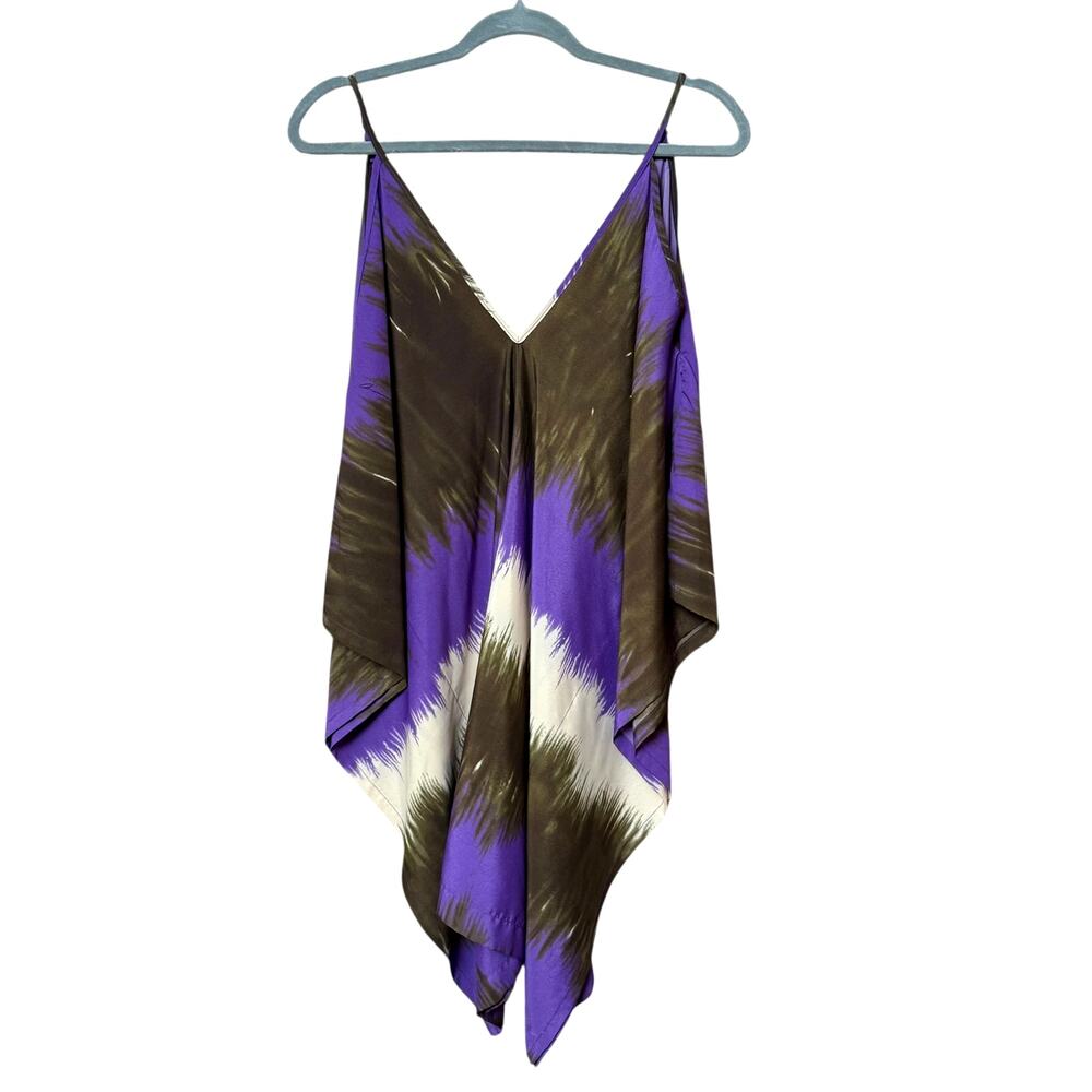 Ramona LaRue Silk Multicolor Batwing V Neck Pullover Blouse Size S - Picture 3 of 6
